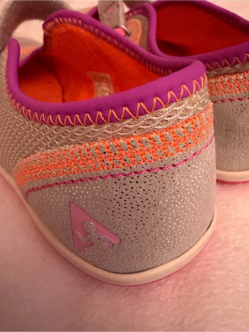 PLAE Emme Pink and Grey Mary Jane Youth Size 2 Worn twice.